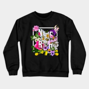 Nerd In Flower Frame Crewneck Sweatshirt